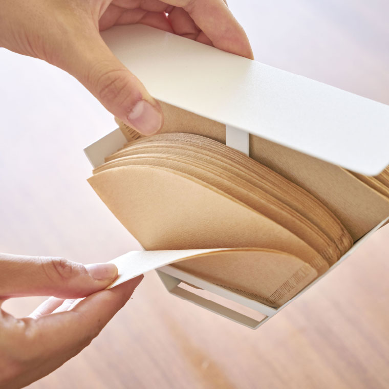 コーヒーペーパーフィルターケース タワー 山崎実業 tower ホワイト/ブラック 3817 3818 タワーシリーズ