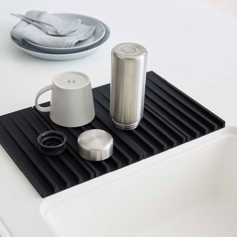 折り畳み水切りトレー タワー 山崎実業 tower ホワイト/ブラック 3835 3836 タワーシリーズ
