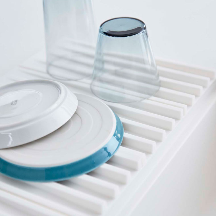 折り畳み水切りトレー タワー 山崎実業 tower ホワイト/ブラック 3835 3836 タワーシリーズ