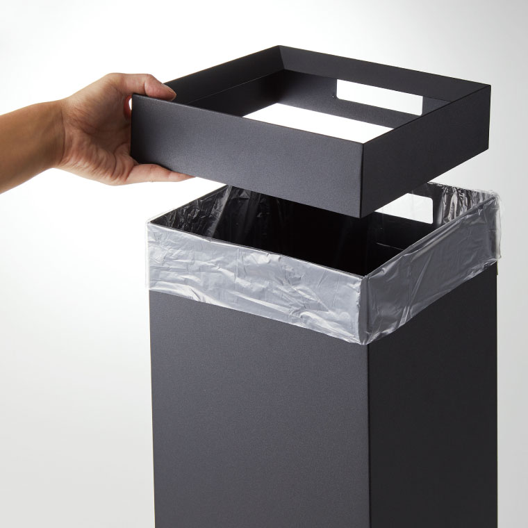 トラッシュカン 角型ロング タワー 山崎実業 tower ホワイト ブラック 4488 4489