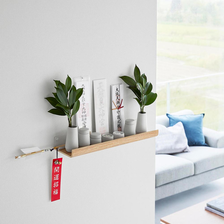 RIN 石こうボード壁対応神棚 リン 神具セット 山崎実業 3658 3659 ブラウン ナチュラル