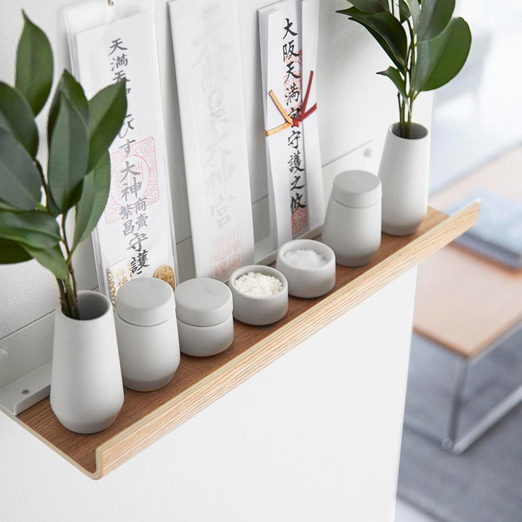 RIN 石こうボード壁対応神棚 リン 神具セット 山崎実業 3658 3659 ブラウン ナチュラル