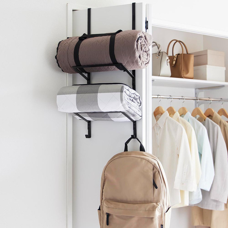 tower フィットネスグッズ収納ハンガー タワー 山崎実業 収納 送料無料 1987 1988 ホワイト ブラック / トレーニンググッズ ヨガマット フォームローラー 縄跳び 白 黒 浮かせる収納 壁面収納 yamazaki