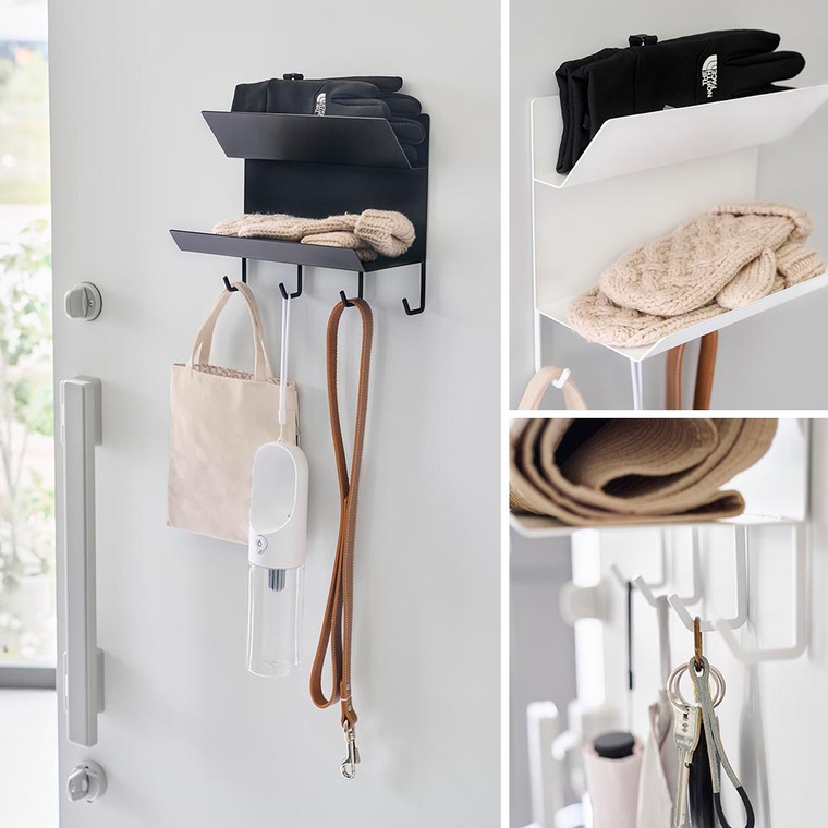 山崎実業 tower フック付きマグネット手袋ホルダー タワー 山崎実業 tower 1971 1972 ホワイト ブラック