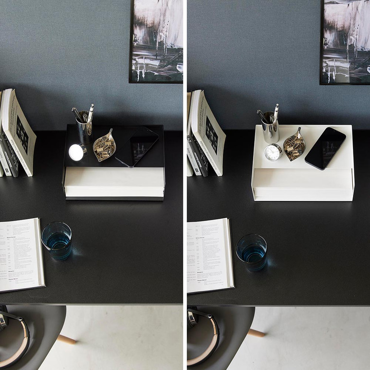 山崎実業 tower 天板付きレタートレー タワー 収納 4791 4792 ホワイト ブラック