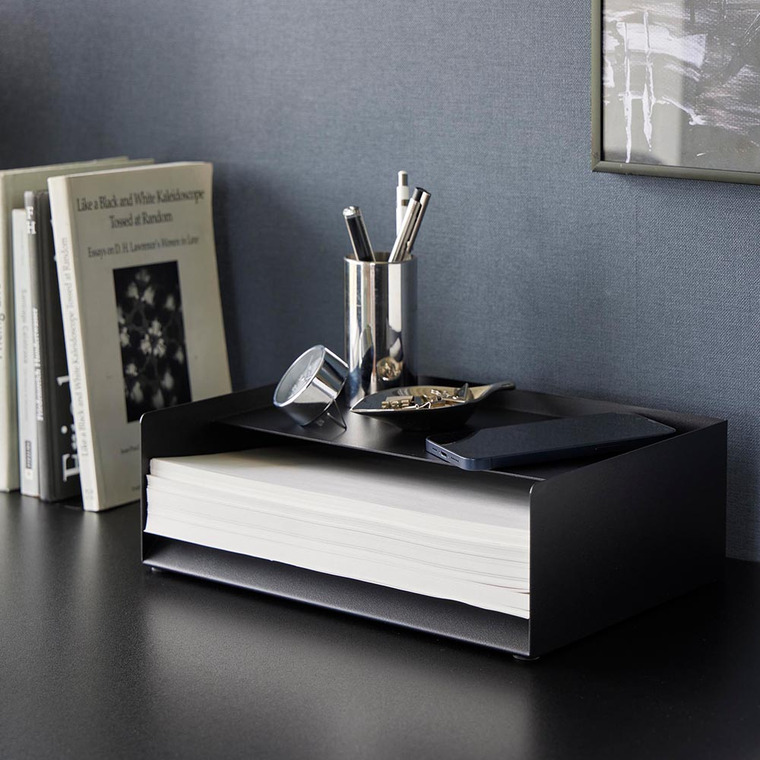 山崎実業 tower 天板付きレタートレー タワー 収納 4791 4792 ホワイト ブラック