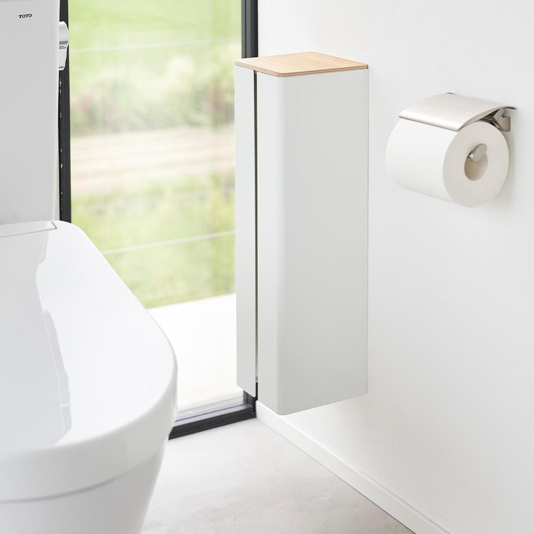 山崎実業 tower 石こうボード壁対応隠せるトイレットペーパーホルダー タワー 1993 1994 ホワイト ブラック