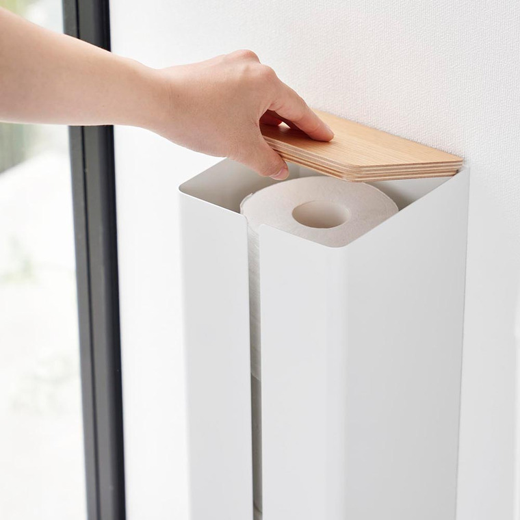 山崎実業 tower 石こうボード壁対応隠せるトイレットペーパーホルダー タワー 1993 1994 ホワイト ブラック