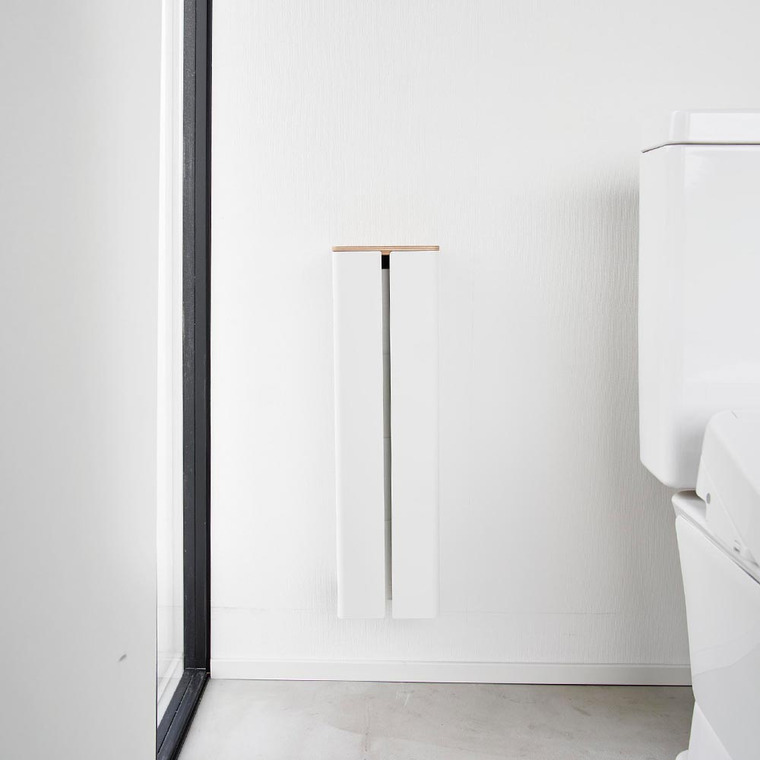 山崎実業 tower 石こうボード壁対応隠せるトイレットペーパーホルダー タワー 1993 1994 ホワイト ブラック