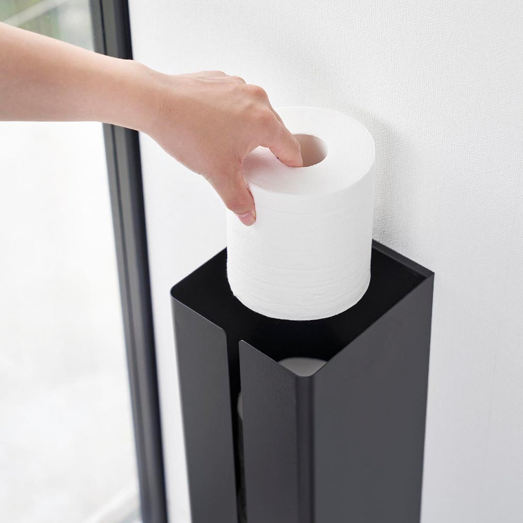 山崎実業 tower 石こうボード壁対応隠せるトイレットペーパーホルダー タワー 1993 1994 ホワイト ブラック