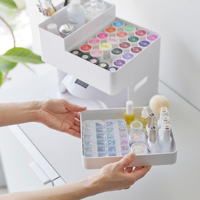 山崎実業 tower ネイルライト&ジェルネイル用品収納ケース タワー 山崎実業 tower 2036 2037 ホワイト ブラック