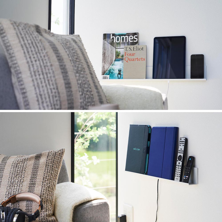 山崎実業 tower 石こうボード壁対応タブレット&ブック棚 タワー 収納 2196 2197 ホワイト ブラック