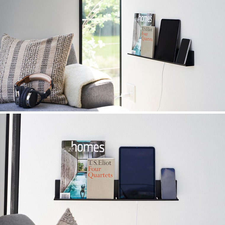 山崎実業 tower 石こうボード壁対応タブレット&ブック棚 タワー 収納 2196 2197 ホワイト ブラック