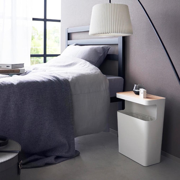 (土・日発送可) 天板付きトラッシュカン リン 角型 山崎実業 公式 RIN ゴミ箱 1981 1982 ブラウン ナチュラル / 送料無料