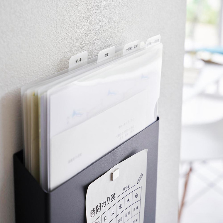 tower 石こうボード壁対応プリント収納ホルダー タワー 山崎実業 送料無料 2020 2021 ホワイト ブラック / 書類 プリントケース 収納ケース 収納ポケット タブレット 充電 整理 ファイルボックス レターケース