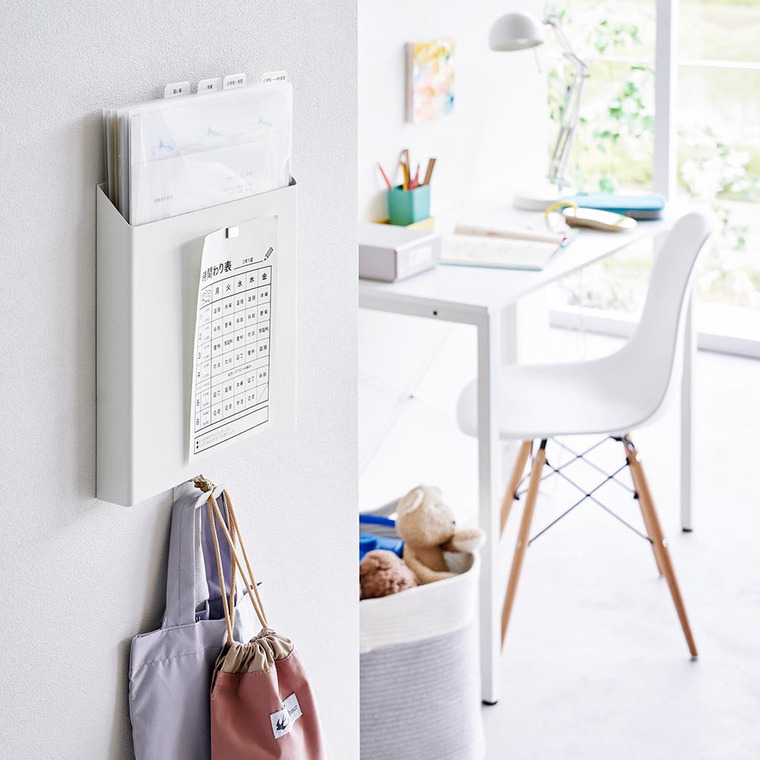 tower 石こうボード壁対応プリント収納ホルダー タワー 山崎実業 送料無料 2020 2021 ホワイト ブラック / 書類 プリントケース 収納ケース 収納ポケット タブレット 充電 整理 ファイルボックス レターケース