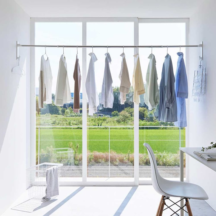 （土・日発送可） 石こうボード壁対応物干し竿ホルダー タワー 2個組 山崎実業 公式 tower 2113 2114 ホワイト ブラック 送料無料