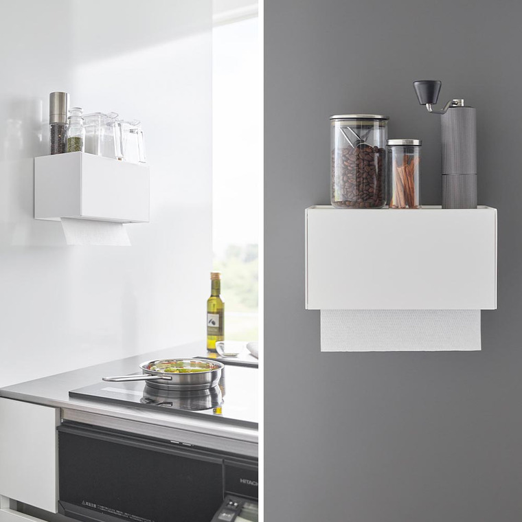 tower マグネットトレー付きペーパータオルディスペンサー タワー 山崎実業 マグネット 送料無料 2192 2193 ホワイト ブラック / ペーパーホルダー キッチンペーパー ティッシュペーパー yamazaki タワーシリーズ