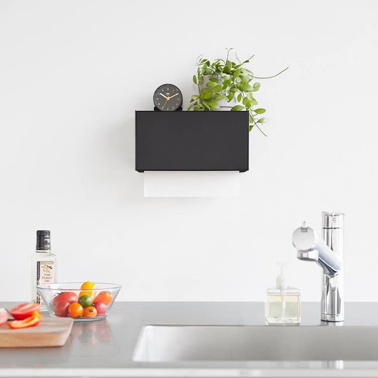 tower マグネットトレー付きペーパータオルディスペンサー タワー 山崎実業 マグネット 送料無料 2192 2193 ホワイト ブラック / ペーパーホルダー キッチンペーパー ティッシュペーパー yamazaki タワーシリーズ