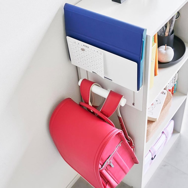 山崎実業 tower カラーボックス横タブレット&ランドセルホルダー タワー 収納 送料無料 2123 2124 ホワイト ブラック