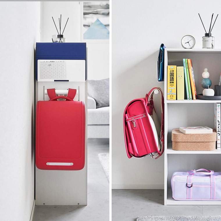 山崎実業 tower カラーボックス横タブレット&ランドセルホルダー タワー 収納 送料無料 2123 2124 ホワイト ブラック