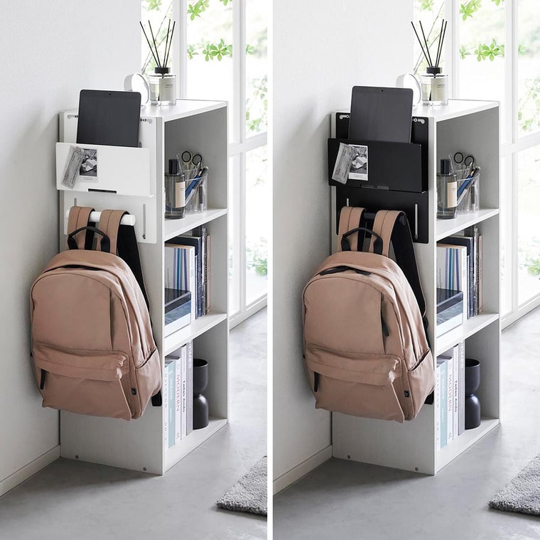 山崎実業 tower カラーボックス横タブレット&ランドセルホルダー タワー 収納 送料無料 2123 2124 ホワイト ブラック