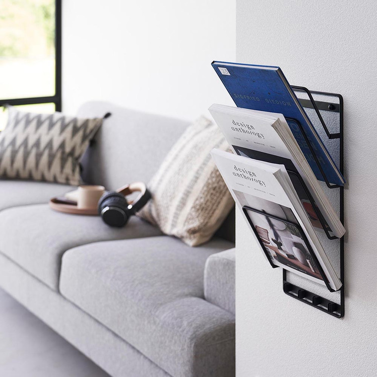 山崎実業 tower 石こうボード壁対応ウォールタブレットホルダー タワー 4段 収納 送料無料 1979 1980 ホワイト ブラック