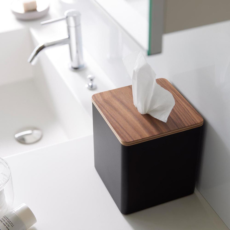 山崎実業 RIN 上から出せるティッシュ&トイレットペーパーケース リン 2001 2002ブラウン ナチュラル