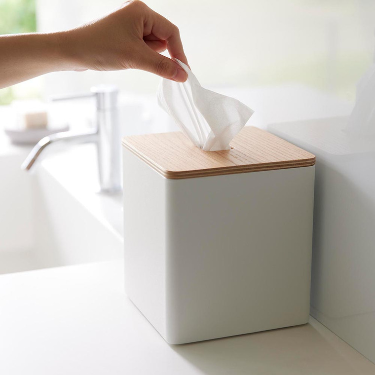 山崎実業 RIN 上から出せるティッシュ&トイレットペーパーケース リン 2001 2002ブラウン ナチュラル