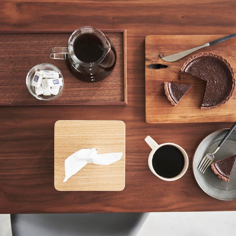 山崎実業 RIN 上から出せるティッシュ&トイレットペーパーケース リン 2001 2002ブラウン ナチュラル