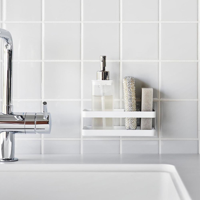 山崎実業 tower フィルムフックスポンジ&ボトルラック タワー キッチン 2167 2168 ホワイト ブラック