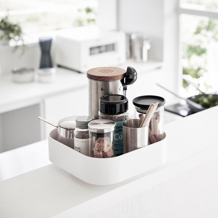 山崎実業 tower 回転式収納ラック タワー スクエア キッチン 2198 2199 ホワイト ブラック