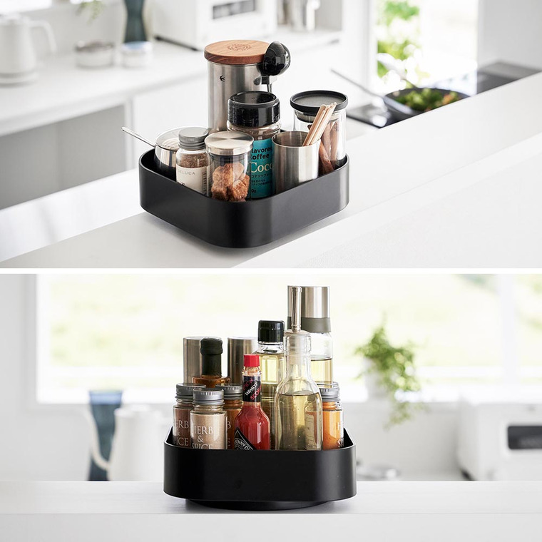 山崎実業 tower 回転式収納ラック タワー スクエア キッチン 2198 2199 ホワイト ブラック