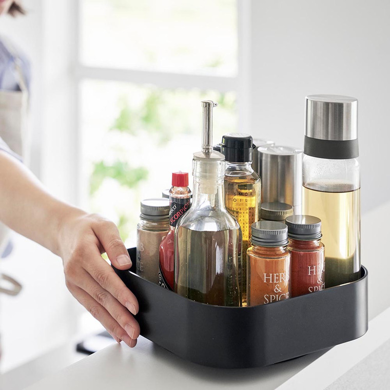 山崎実業 tower 回転式収納ラック タワー スクエア キッチン 2198 2199 ホワイト ブラック