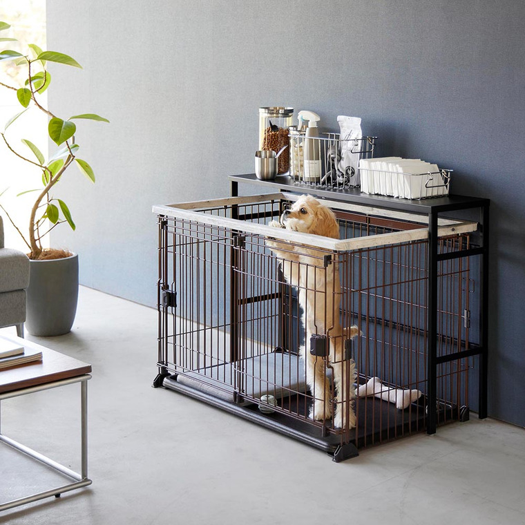 山崎実業 tower 伸縮ペットケージ上ラック タワー 4086 4087 送料無料 ホワイト ブラック