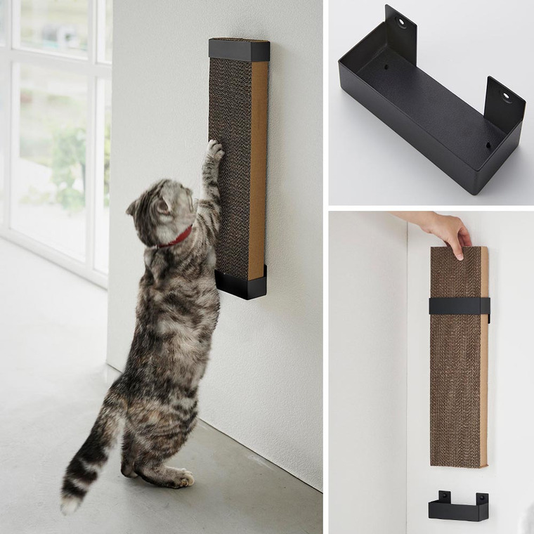 tower 石こうボード壁対応ウォール猫用爪とぎホルダー タワー 山崎実業 4096 4097 ホワイト ブラック / ペット用品 爪とぎスタンド ケース ねこ ネコ 縦型 爪研ぎ 壁掛け yamazaki タワーシリーズ