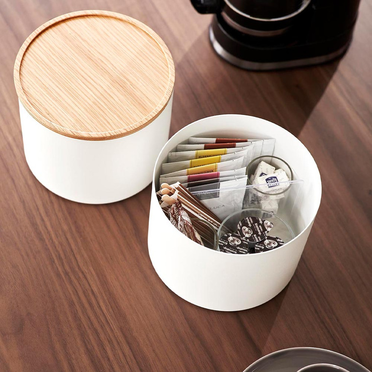 RIN バスケット型コーヒーペーパーフィルターケース リン L 山崎実業 収納 送料無料 4568 4569 ブラウン ナチュラル