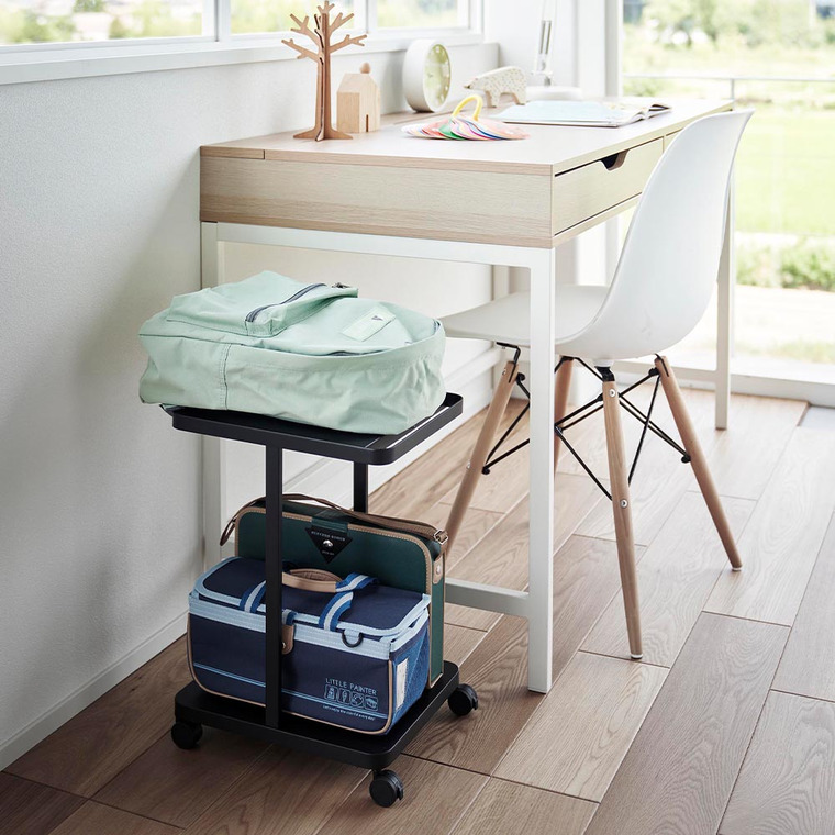 山崎実業 tower ランドセル収納ラック タワー キャスター付き 2段 収納 送料無料 1747 1748 ホワイト ブラック