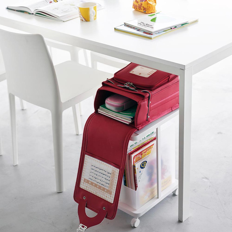 山崎実業 tower ランドセル収納ラック タワー キャスター付き 2段 収納 送料無料 1747 1748 ホワイト ブラック