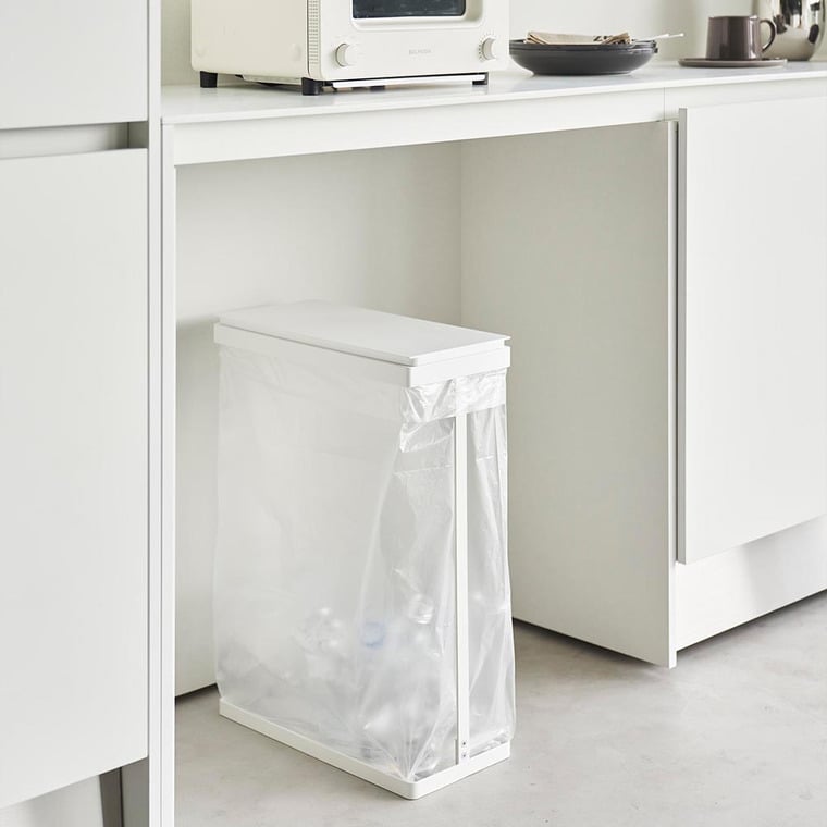 スリム蓋付き分別ゴミ袋ホルダー タワー 45L 横開き 山崎実業 公式 tower 1761 1762 ホワイト ブラック / ゴミ箱 送料無料