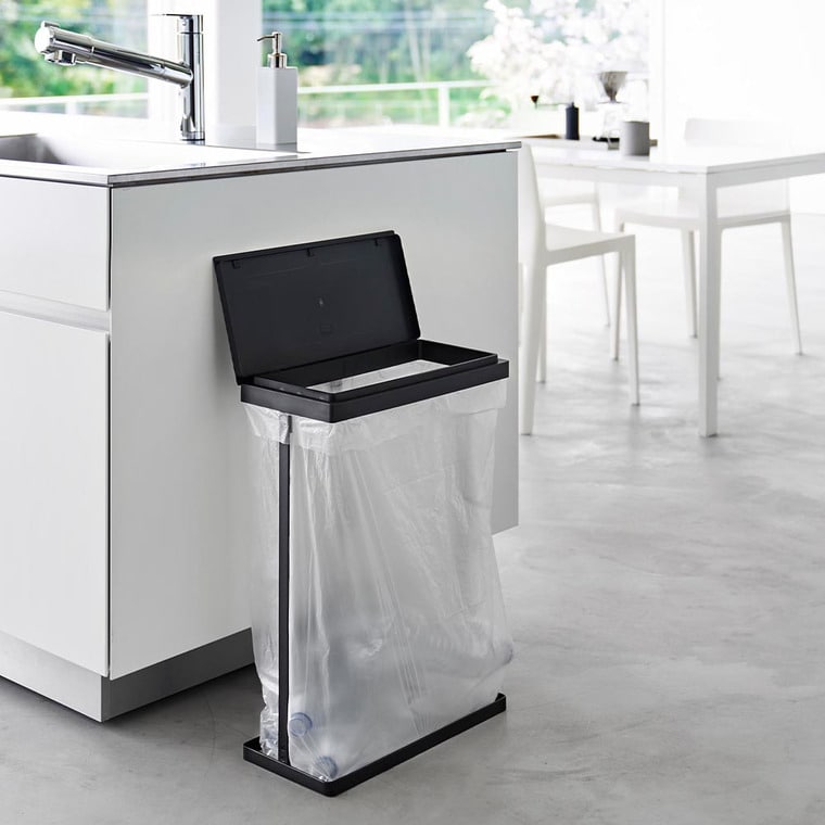スリム蓋付き分別ゴミ袋ホルダー タワー 45L 横開き 山崎実業 公式 tower 1761 1762 ホワイト ブラック / ゴミ箱 送料無料