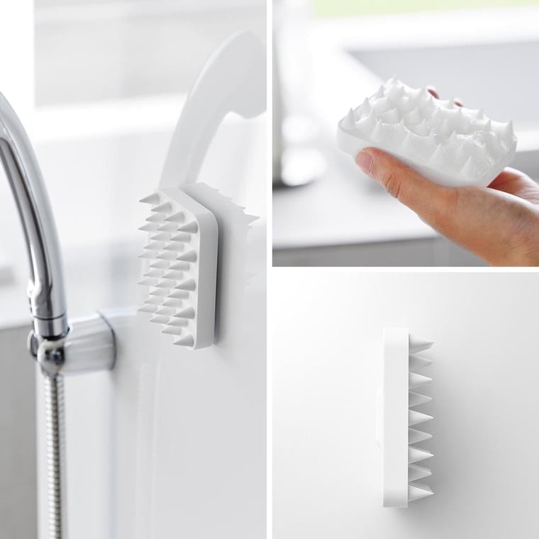 （土・日発送可） マグネット頭皮マッサージブラシ タワー ハードタイプ 山崎実業 公式 tower 1771 1772 ホワイト ブラック