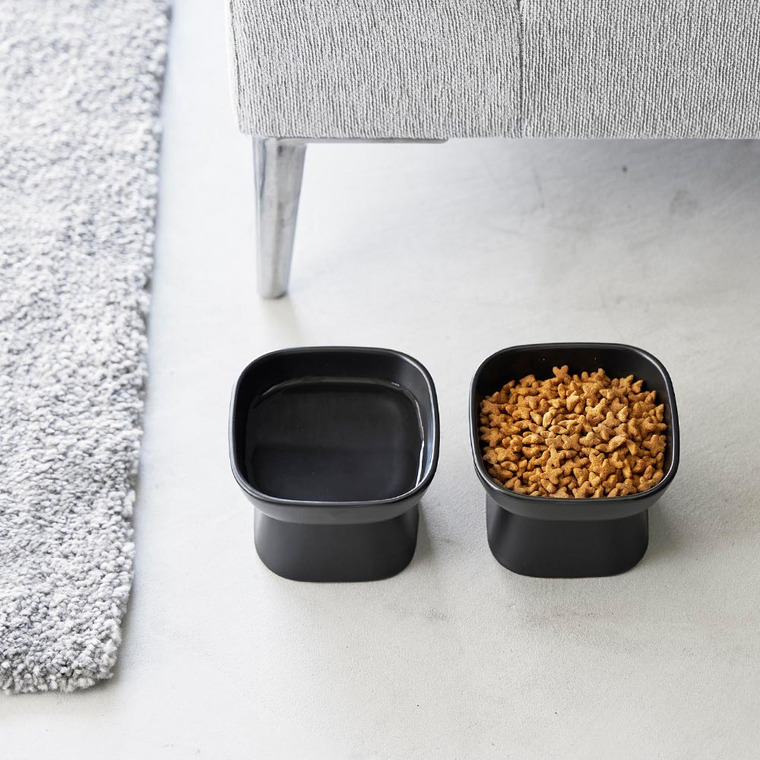 山崎実業 tower 食べやすい高さ陶器ペットフードボウル タワー 1779 1780 ホワイト ブラック