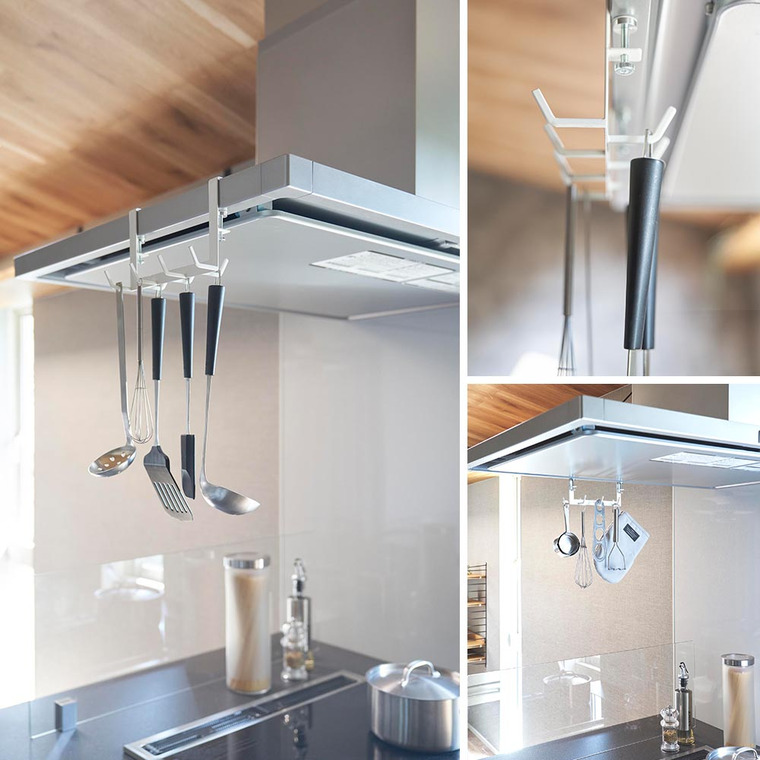 山崎実業 tower レンジフード横フックタワー 7連 キッチン 1787 1788 ホワイト ブラック