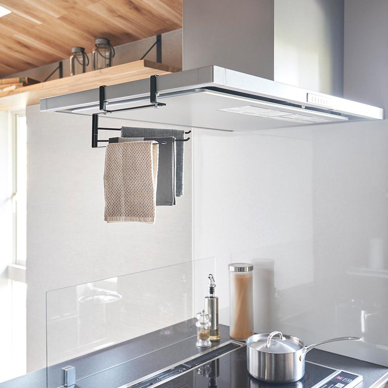 山崎実業 tower レンジフード横可動式布巾ハンガー タワー