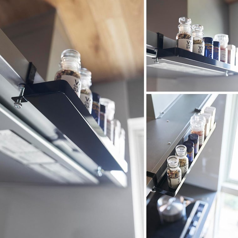 （土・日発送可） レンジフード横スパイスラック タワー 山崎実業 公式 tower 1795 1796 ホワイト ブラック