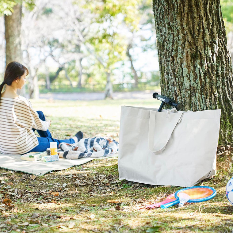 山崎実業 tower ポリエチレンシート外遊び収納バッグ タワー ワイド 送料無料 1846 1847 ライトグレー ブラック