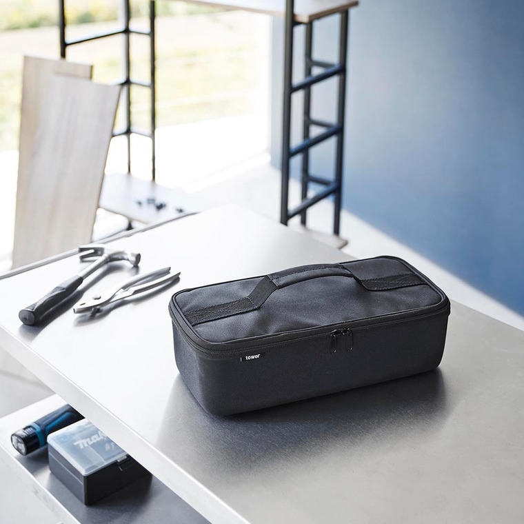 山崎実業 tower 工具バッグ タワー 仕切り付き 収納 送料無料 1850 1851 ライトグレー ブラック