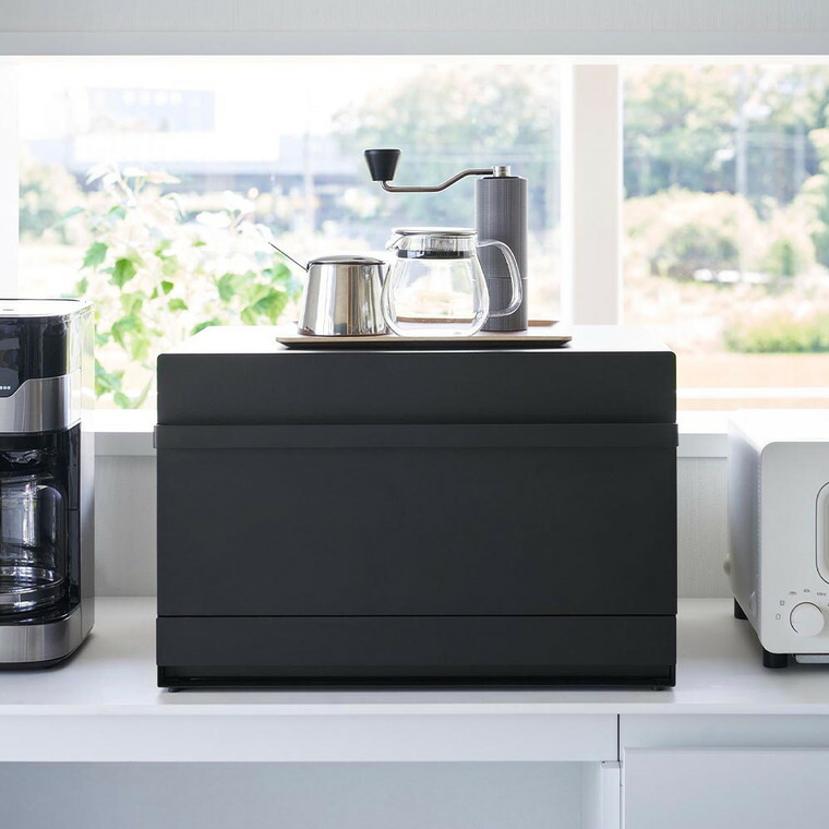 [ ブレッドケース タワー 引き出し型 2段 ] 山崎実業 公式 tower 1857 1858 白 黒 / ブレッドケース 引き出し 隠せる パンケース ブレッドビン 食パンパン 収納 トースターラック キッチン