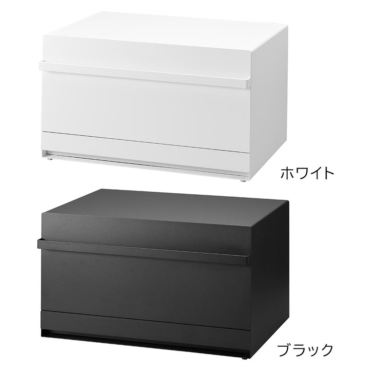 [ ブレッドケース タワー 引き出し型 2段 ] 山崎実業 公式 tower 1857 1858 白 黒 / ブレッドケース 引き出し 隠せる パンケース ブレッドビン 食パンパン 収納 トースターラック キッチン